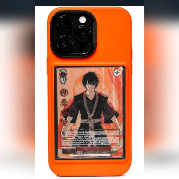 TopDeck Card/Photo Display Phone Case for iPhone 15 Pro Max OrangeClear